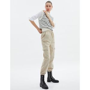 Koton Pantalon de jogging cargo pour femme - Taille élastique - Coupe décontractée - En coton, Pierre (080), 44
