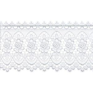 Plauener Spitze by Modespitze, Store Bistro Vitrage met stangdoorvoer, wit, hoogte 32 cm, breedte 112 cm