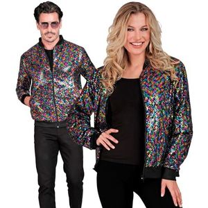 Widmann - Trendy bomberjack voor feestjes, paillettenjas, vest, feestkleding, disco