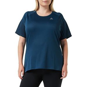 Odlo T-shirt met ronde hals, S/S, grafische print, voor dames, blauwgroen, S, Blauwgroen