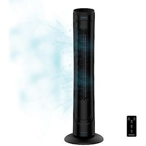 Cecotec EnergySilence 9090 Skyline Digitale kolomventilator. 45 W, 40 inch, 3 snelheden, koperen motor, timer, afstandsbediening (102 cm, grijs-zwart)