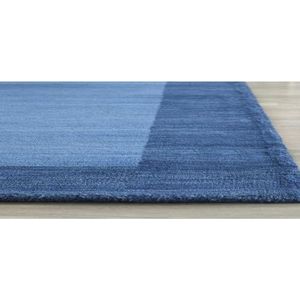 Safavieh Tapijt, textuur, handgemaakt, wol, tapijt van licht/donkerblauw blauw, 90 x 150 cm