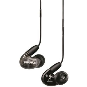 Shure AONIC 4 bedrade geluiddempende hoofdtelefoon, hybride met dubbele driver, in-ear pasvorm, afneembare kabel, compatibel met Apple- en Android-apparaten, zwart