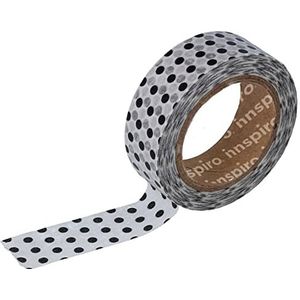 Masking Tape Washi-Tape, taupe, 15 mm x 10 m, decoratieve serie, zwart