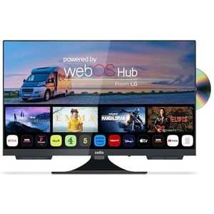 Cello C2224WSF Trav 22 inch Full HD SMART/DVD Camping Reizen TV Ingebouwde Frameloze DVD-speler Triple Tuner Bluetooth WebOS by LG Pitch Perfect Luidspreker Camper Truck [2024]