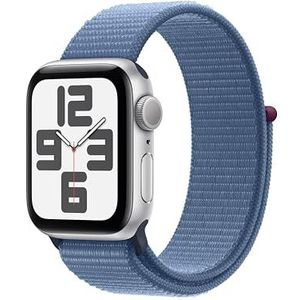 Apple Watch SE (2e generatie, 2023) (40 mm GPS) Smartwatch met zilveren aluminium behuizing en sportgesp winterblauw Fitness- en slaapmonitoring, retina-display, koolstofneutraal