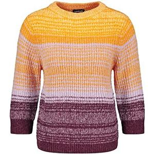 Taifun 272021-15312 Sweater, oranje, met patroon, 38 dames, Oranje met patroon