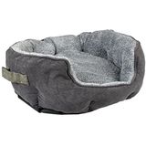 duvoplus, Corduroy Ash S Ovale mand, 41 x 38 x 20 cm, zwart/grijs, voor bed, mand, bank, tipi, zwart/grijs, honden