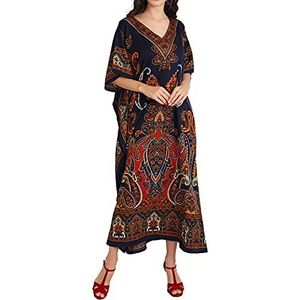 Miss Lavish London Kaftan damesjurk, 102-blauw, XL