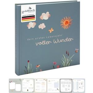 Fotoalbum geboorte 21 x 28 cm met vakken voor 200 foto's 13 x 18 cm, lichtblauw