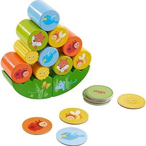 HABA 305203 - Stacking Game Fox, Stacking and Motor Skills Game gemaakt van hout met Wobble Weather en 10 stapelstenen voor gratis spelen of spelen volgens instructies Wooden Toy vanaf 2 jaar