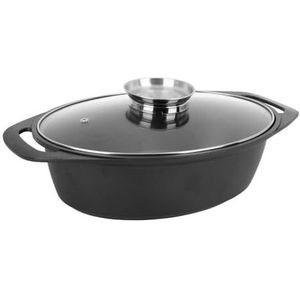 Sitram 715108 braadpan van gegoten aluminium, 4,1 l, zwart, glazen deksel, alle warmtebronnen inclusief inductie, ideaal voor maaltijden voor 4 personen