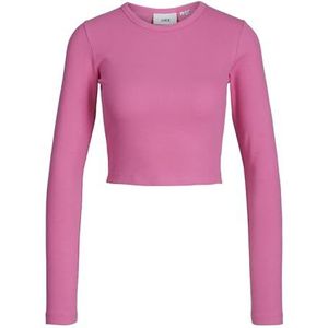 JJXX Jxfeline Str Ls Rib Tee Jrs Noos T-shirt met lange mouwen voor dames, Roze