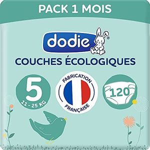 Dodie Ecologische & Franse luiers, maat 5 (11 tot 25 kg), 1 maand, 120 luiers (3 x 40 stuks)