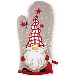 Excelsa Gnome Ovenhandschoen van katoen, kerstdecoratie, 32,5 x 16,5 cm