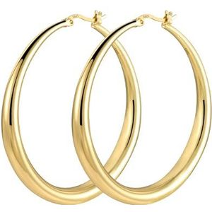 Kisspat Hypoallergene creolen voor dames en meisjes, 925 zilver, verguld, Sterling zilver, Geen edelsteen