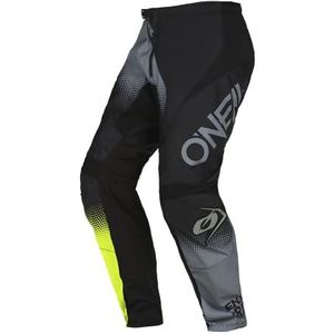 O'NEAL MX Enduro Motorcrossbroek, stretchinzetstukken, volledig gevoerd, rubberen pads voor extra bescherming, broek Element Classic, volwassenen, zwart/grijs/neongeel