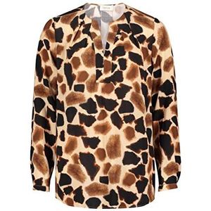 cartoon Damesblouse, camel/zwart