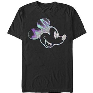 Disney Unisex Micky Neon Slick Mick Organic T-shirt met korte mouwen zwart S, SCHWARZ