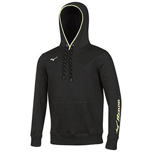 Mizuno Sweatshirt hoodie heren capuchontrui, zwart/wit