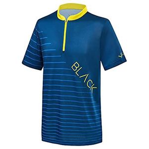 Black Crevice mtb shirt heren in verschillende kleuren en maten I wielshirt heren van 100% polyester I mtb shirt heren I shirt ademend heren, marineblauw/geel