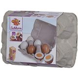 Eichhorn 100003737 Eierbox met 6 eieren van berkenhout, waarvan 3 met magneetfunctie, 10,5 x 16 x 7 cm, accessoires voor levensmiddelenwinkels