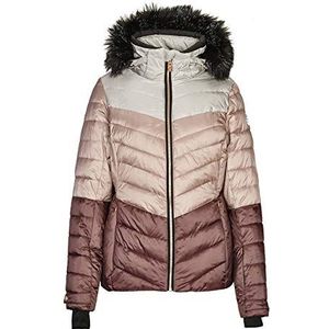 killtec Brinley ski-jack voor dames, sportieve jas met skipaszak, warme jas voor de winter, waterdicht, Donker roze
