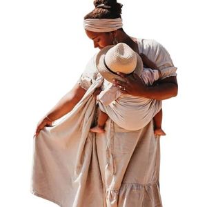 Hoppediz Ring-Sling, babydrager voor pasgeborenen en baby's, draagdoek met twee aluminium ringen, 0-36 maanden, 3-20 kg, Djerba