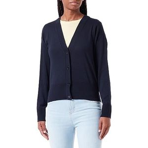 BOSS Cardigan tricoté Femme, Bleu Foncé, L