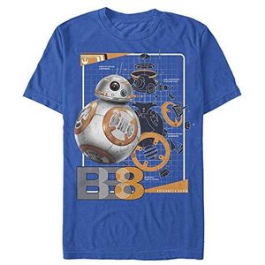 Star Wars Bb8 Schematic Organic T-shirt met korte mouwen uniseks, Lichtblauw