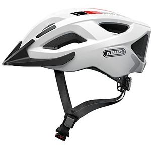 ABUS Aduro 2.0 stadshelm - veelzijdige fietshelm met licht - sportief design voor het stadsverkeer - voor dames en heren - wit - maat L