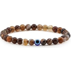 Lameybrt Boze Oog Rekbare Beschermende Armband met Natuursteen Kralen Mannen Handgemaakte Helende Armband, Nee, Geen edelsteen