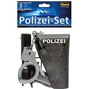 Idena 8040007 speelset politie, 3-delig, met pistool, hoes en handboeien
