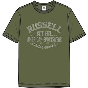 RUSSELL ATHLETIC T-shirt à col rond RAA-s/S pour homme, Vert olivine, M