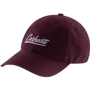 Carhartt Uniseks pet van canvas grafisch script, braambes, eenheidsmaat, Moerbei