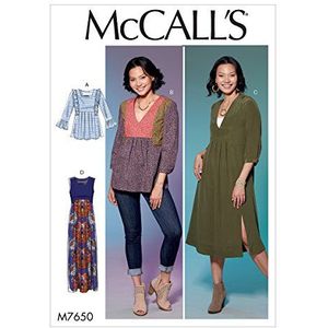 McCall's Patterns 7650 A5 snijpatroon voor tops, tuniek, jurken, meerkleurig, 17 x 0,5 x 0,07 cm