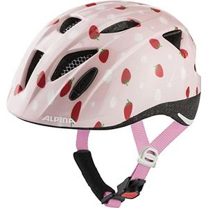 ALPINA XIMO Lichte, veilige en onbreekbare fietshelm met optioneel ledlicht voor kinderen, strawberry roze glanzend, 47-51 cm