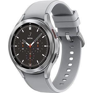 Samsung Galaxy Watch4 Classic 46 mm SmartWatch SmartWatch roestvrij staal, draaibare huls, wellnessbewaking, fitnesstracker, zilver 2021