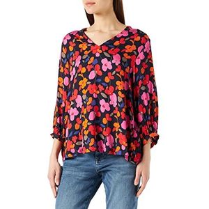 Seidensticker Damesblouse trendy blouse V-hals 3/4-100% viscose, Blauw