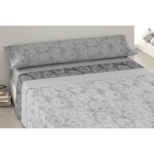 Degrees home Glad - laken 200x190 - beddengoed 200x190 cm - bedlaken 50% katoen 50% polyester - 3-delig - grijs