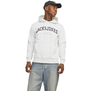 JACK & JONES Jjecaleb Varsity Noos Sweat à capuche pour homme, Blanc-gris, L