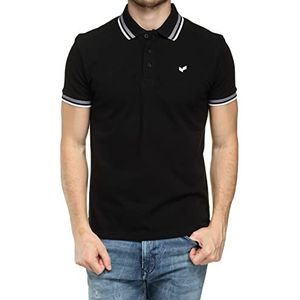 Kaporal - Regelmatig poloshirt voor heren met logo op de borst van 100% biologisch katoen, zwart.