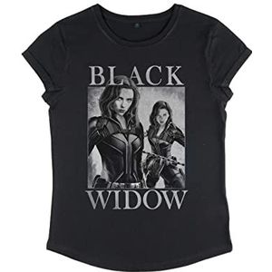 Marvel Black Widow-Two Widows damesshirt met lange mouwen, zwart.