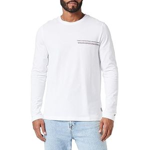 Tommy Hilfiger Small Borst Monotype L Tee L/S Heren T-shirts, Wit