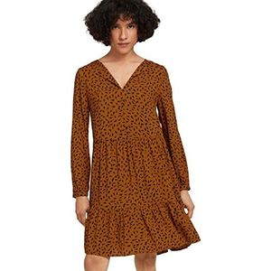 TOM TAILOR Vrouwelijke jurk voor dames, 28347 - Design blad bruin