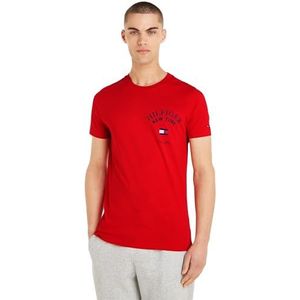 Tommy Hilfiger Arch Varsity T-shirt S/S heren, fel rood