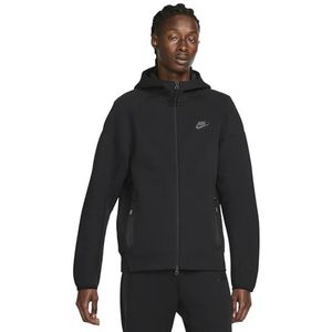 Nike FB7921-010 M NK TCH FLC FZ WR Hoodie heren sweatshirt zwart/zwart, maat S