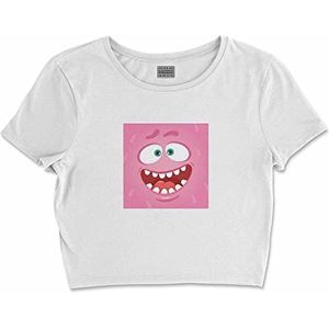 Bona Basics, Basic T-shirt met digitale print voor dames, 100% katoen, wit, casual, maat L, wit, L korte taille, Wit