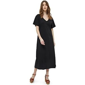 Desires Dina GOTS Robe mi-mollet à manches courtes pour femme, 9000 Noir, S