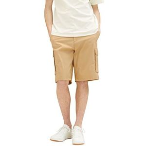 TOM TAILOR Denim 1037120 cargoshorts voor heren, casual pasvorm, 1 stuk, 31041 - Rijstbruin